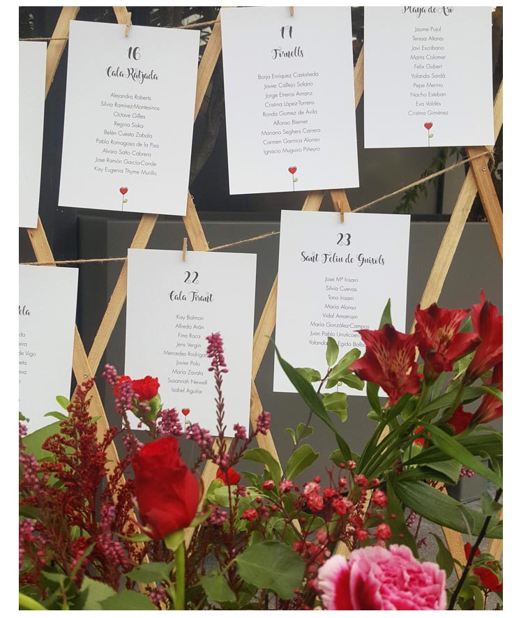 Seating plan para boda